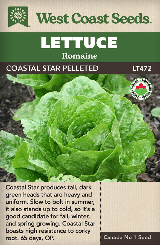Organic Lettuce Coastal Star Pelleted - West Coast Seeds