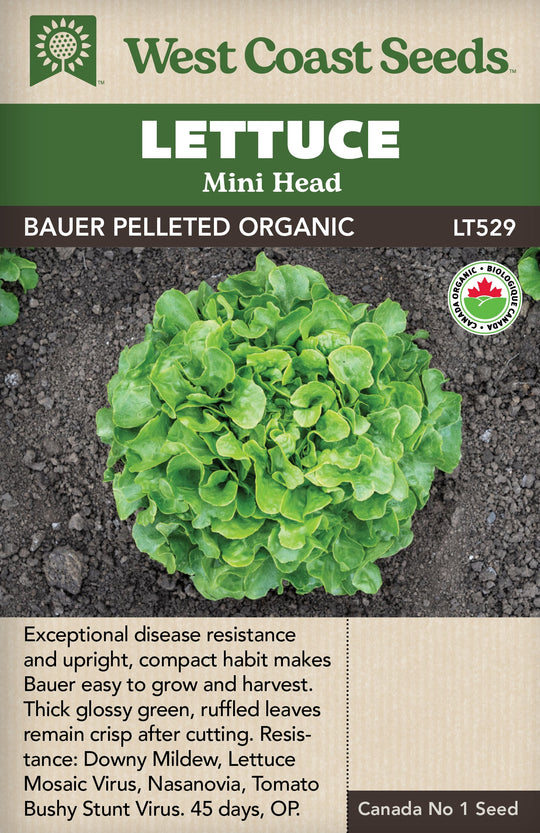 Organic Lettuce Bauer Pelleted - West Coast Seeds