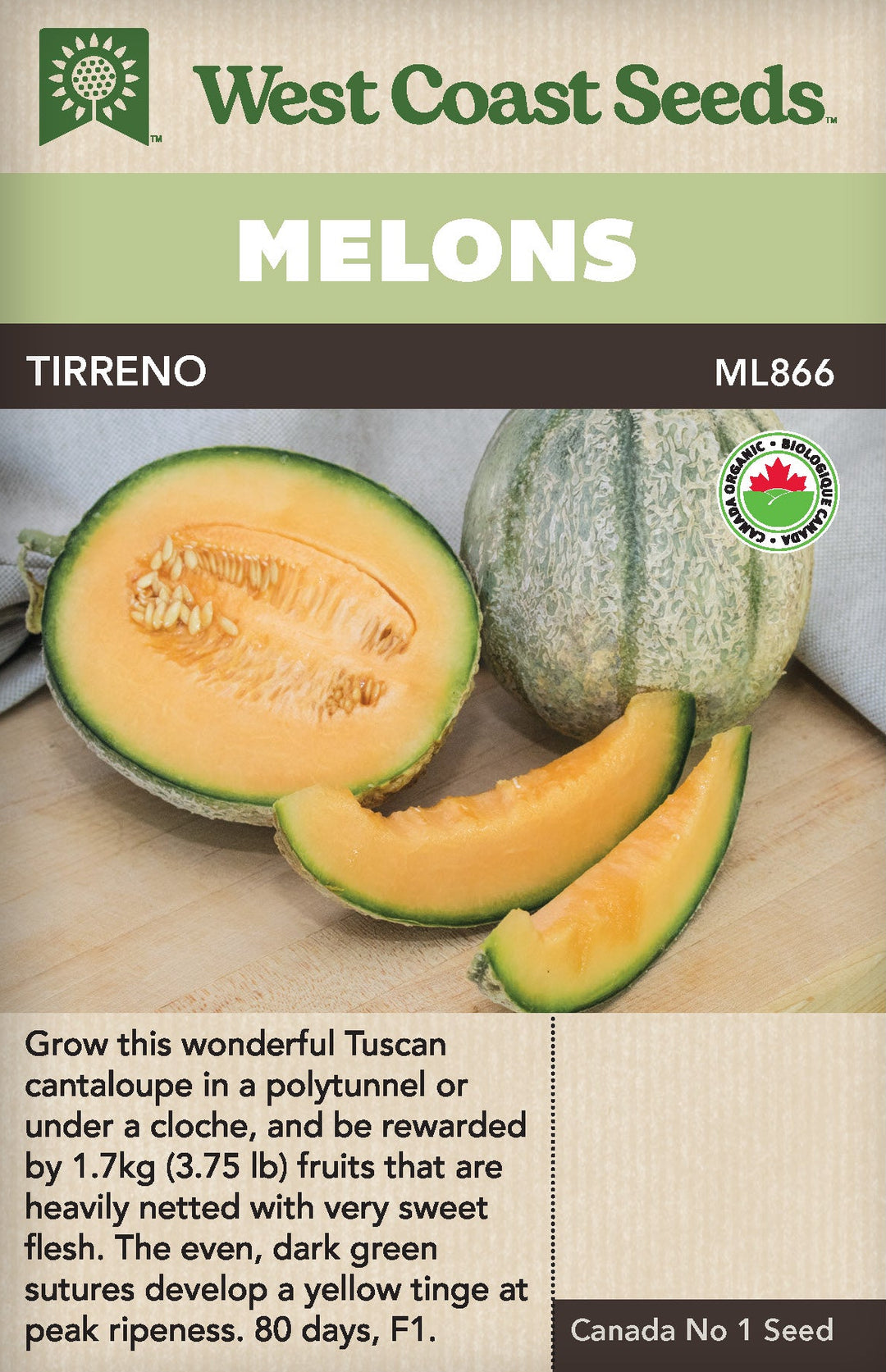 Organic Cantaloupe Tirreno - West Coast Seeds