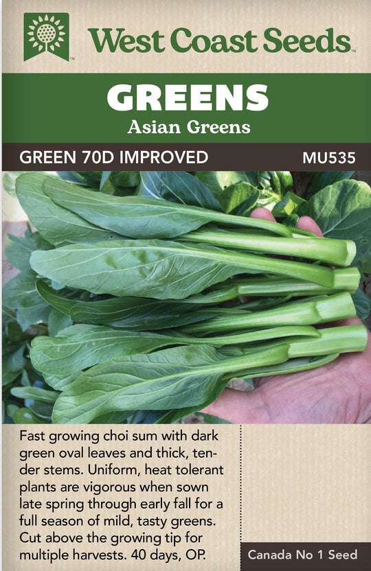 Green 70D Improved Asian Greens - West Coast Seeds