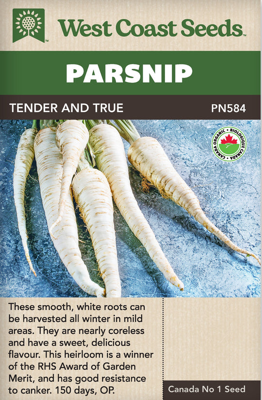 Organic Parsnip Tender and True - West Coast Seeds