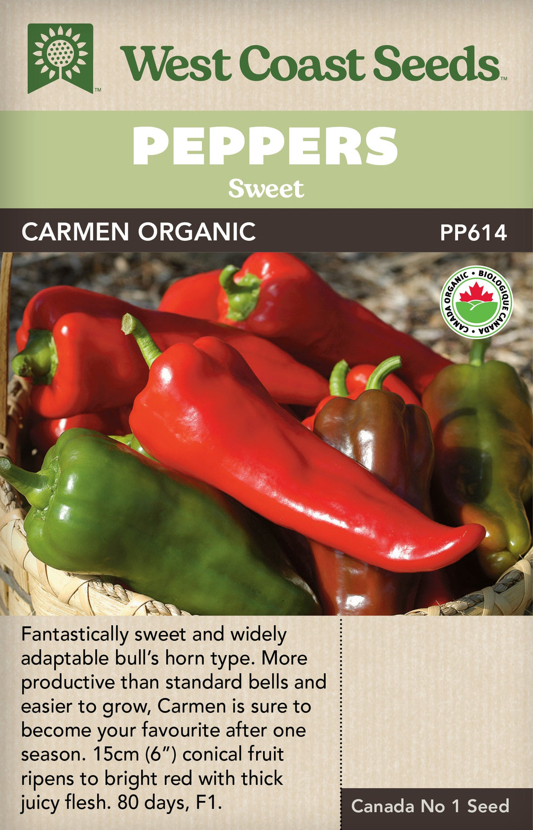 Organic Peppers Carmen - West Coast Seeds