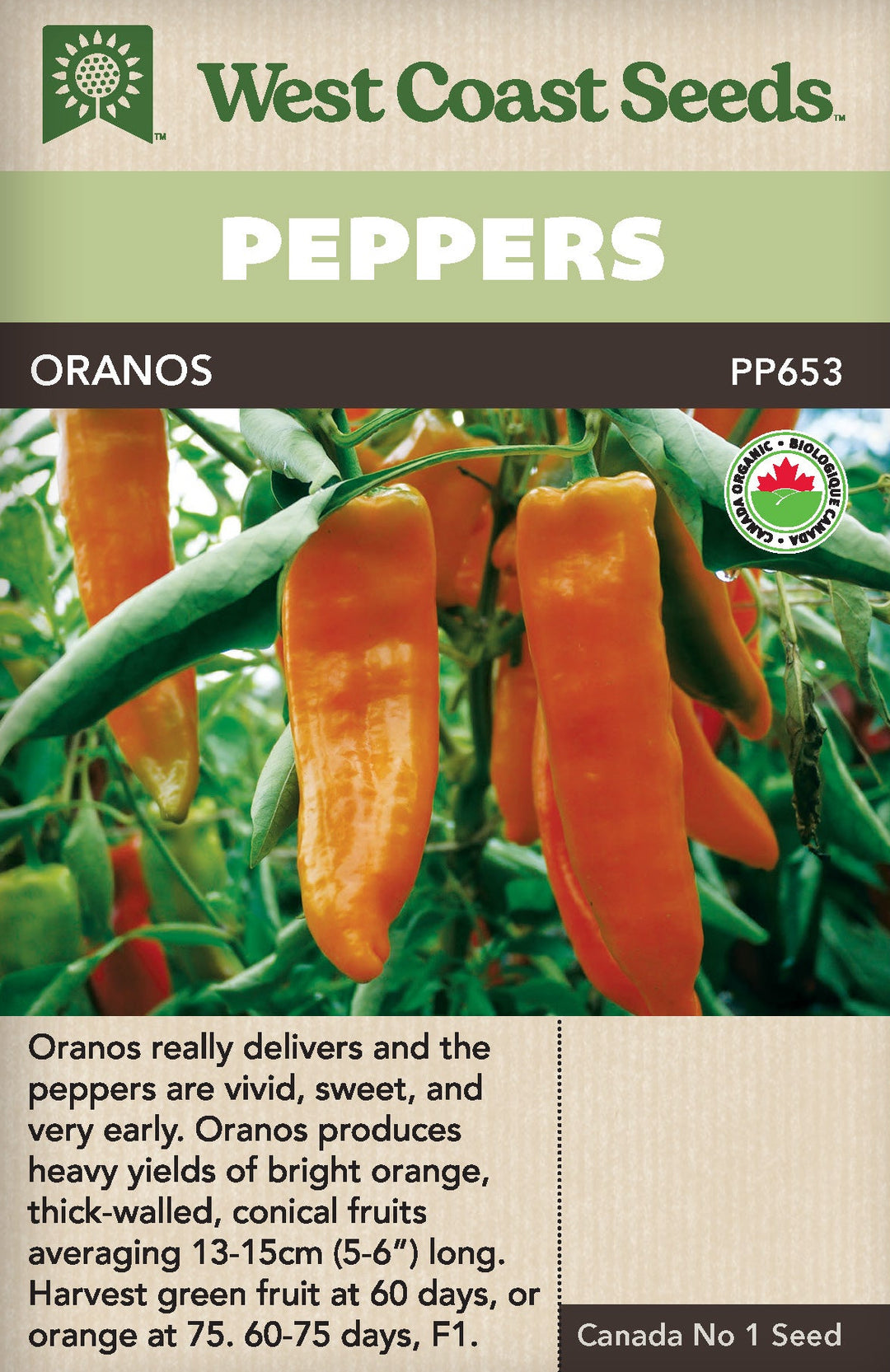 Organic Pepper Oranos - West Coast Seeds