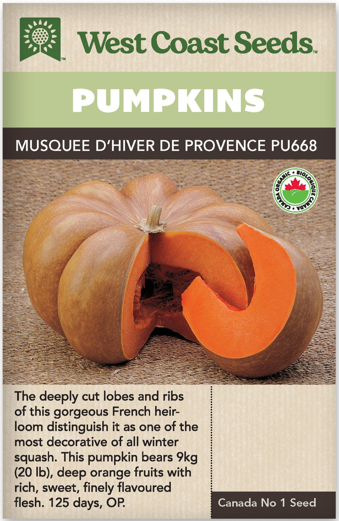 Pumpkin Musquee d'Hiver de Provence - West Coast Seeds