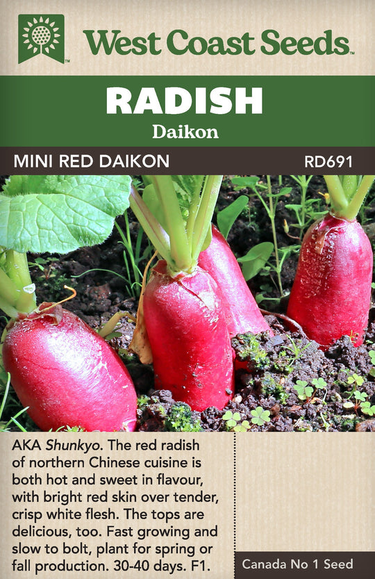 Radish Mini Red Daikon - West Coast Seeds