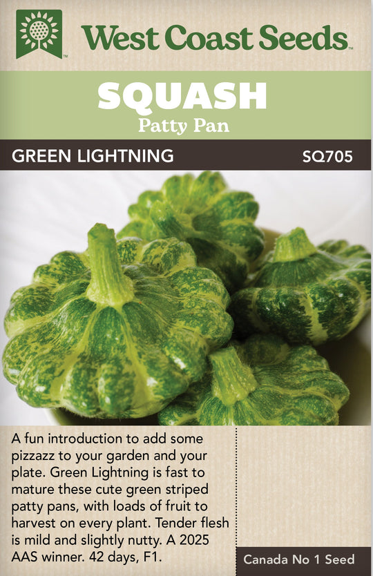 Squash Patty Pan Green Lightning - West Coast Seeds