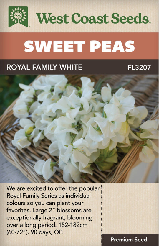 Sweet Peas Royal Family White - West Coast Seeds