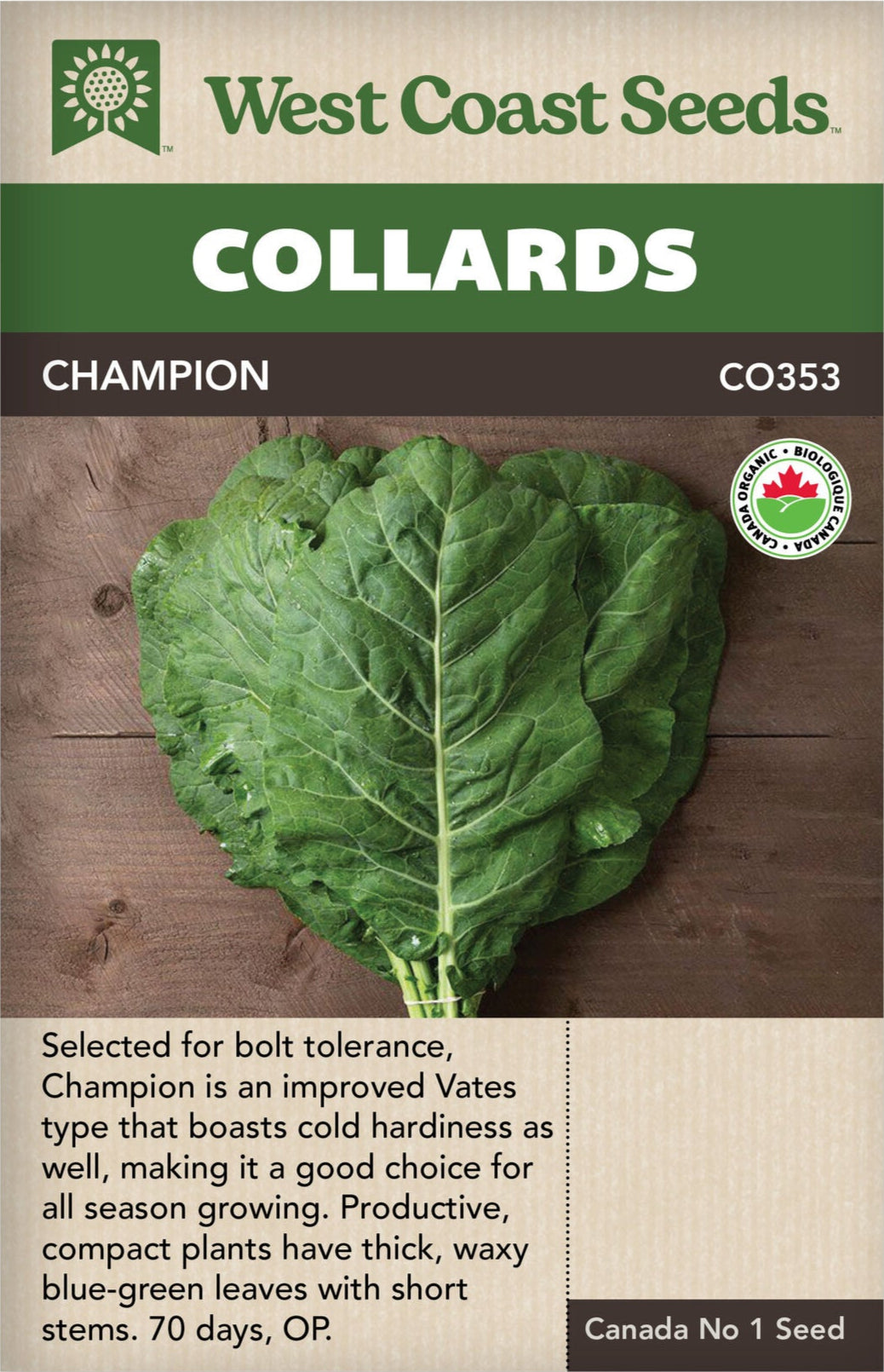 Large Collards Organic Collards Champion - West Coast Seeds – Wildwood Outdoor Living