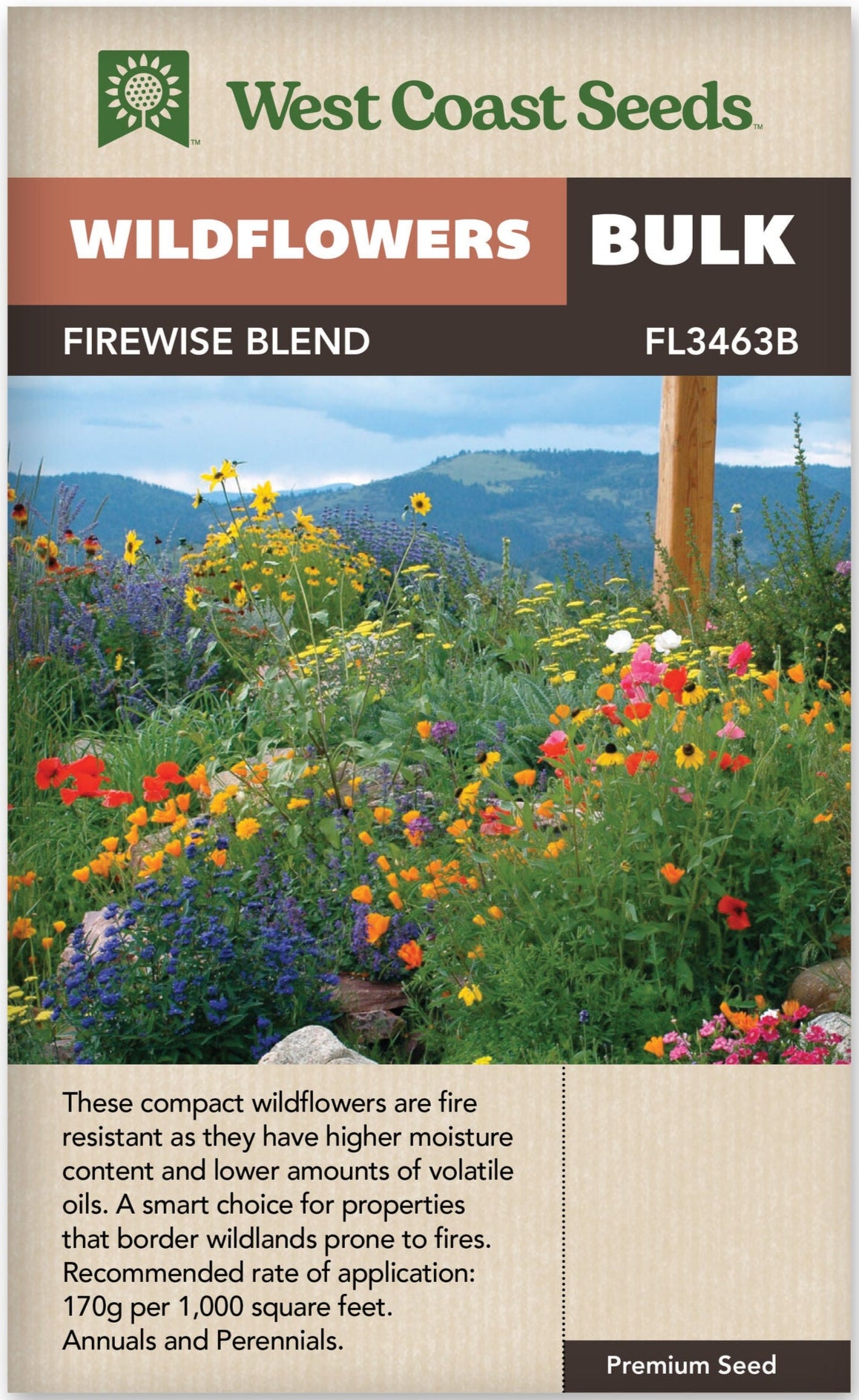 Wildflowers Firewise Blend Bulk - West Coast Seeds