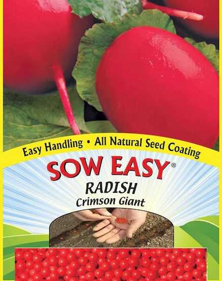 Radish Crimson Giant, Sow Easy - McKenzie Seeds