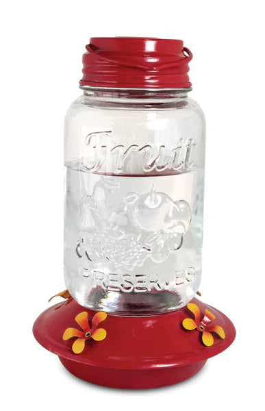 Mason Jar Style Glass Hummingbird Feeder - Pinebush Home & Garden
