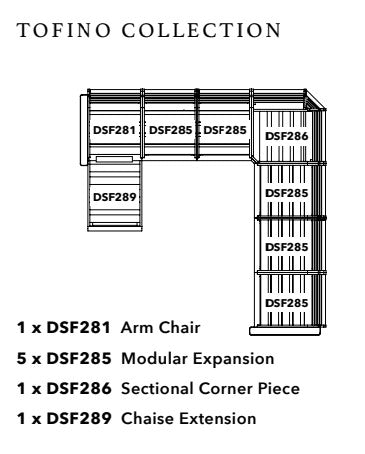 Tofino Collection U - Shape Sectional  with Chaise Extension