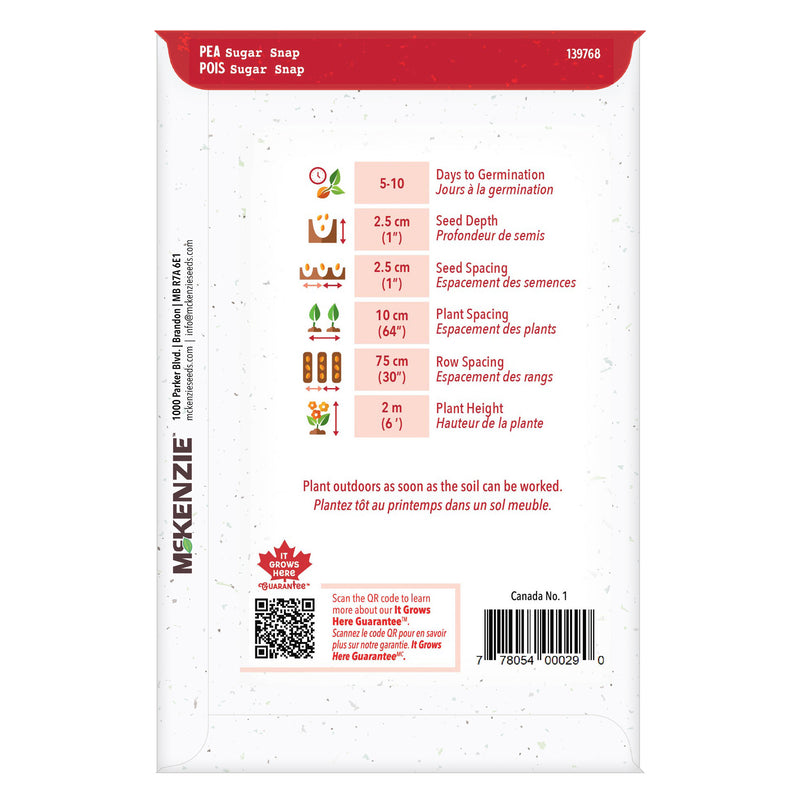 Pea Sugar Snap Edible Pod - McKenzie Seeds
