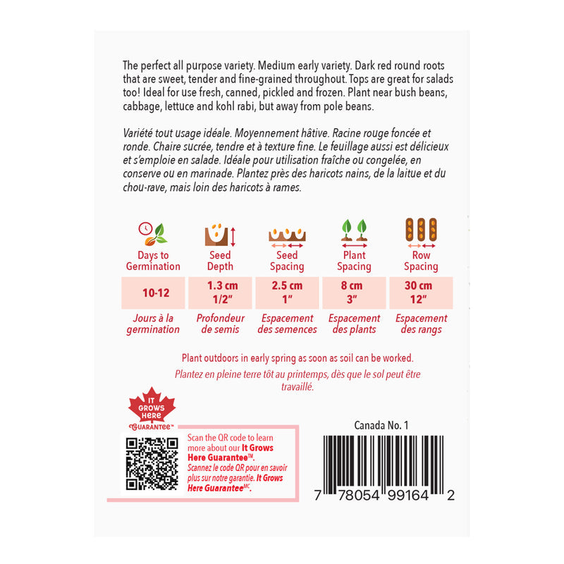 Beet Detroit Dark Red - McKenzie Seeds