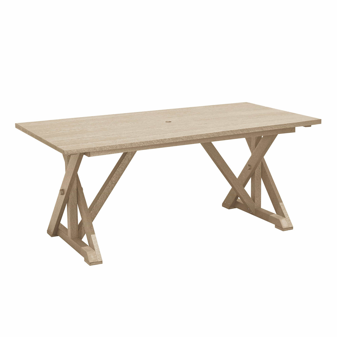 38" Wide Harvest Dining Table w/ 2" Umbrella Hole - T203 Beige-07