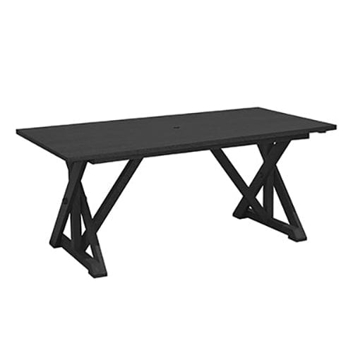 38" Wide Harvest Dining Table w/ 2" Umbrella Hole - T203 Black-14