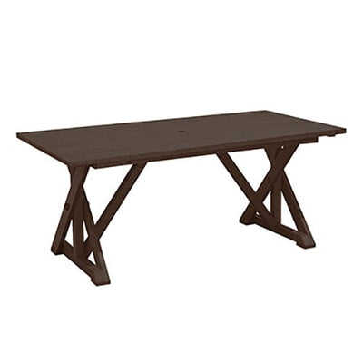 38" Wide Harvest Dining Table w/ 2" Umbrella Hole - T203 Chocolate-16