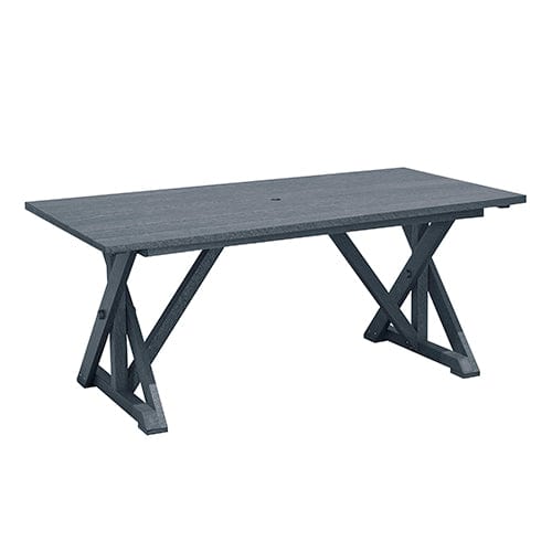 38" Wide Harvest Dining Table w/ 2" Umbrella Hole - T203 Slate Grey-18