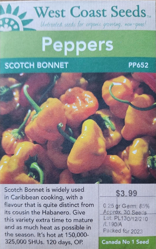 Pepper Scotch Bonnet - West Coast Seeds