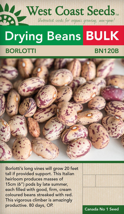 BULK Bean Borlotti - West Coast Seeds