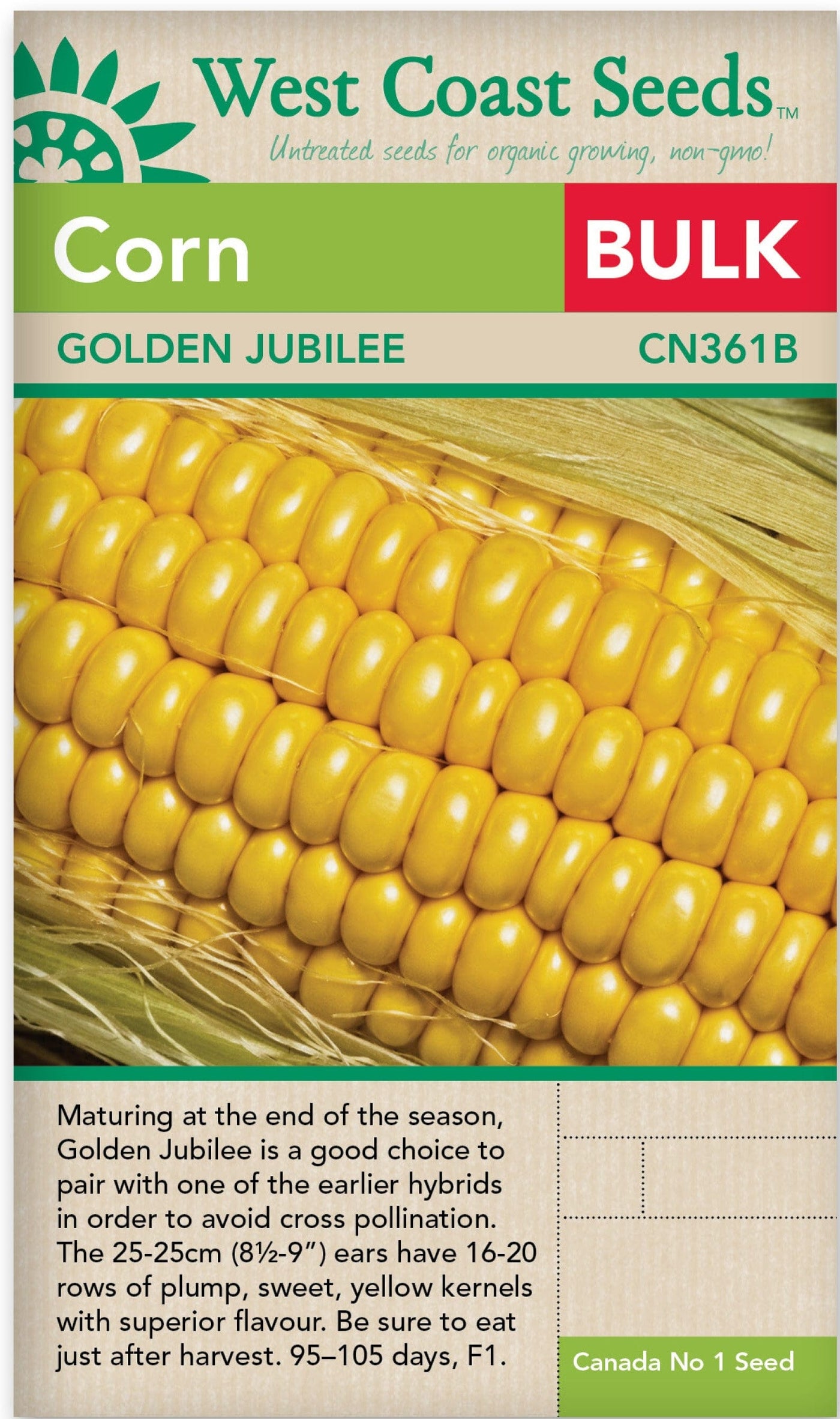 BULK Corn Golden Jubilee - West Coast Seeds