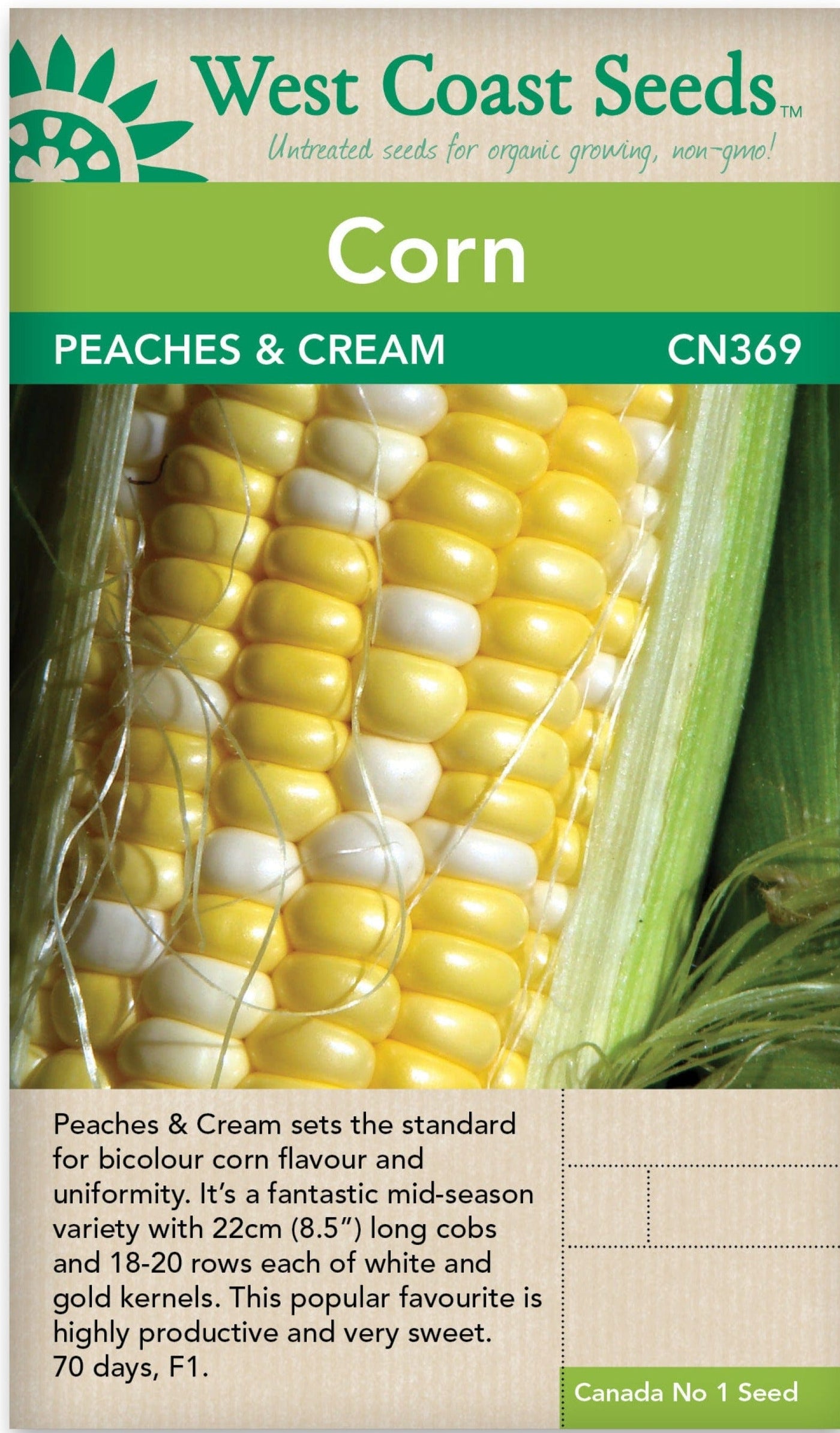 BULK Corn Peaches & Cream - West Coast Seeds