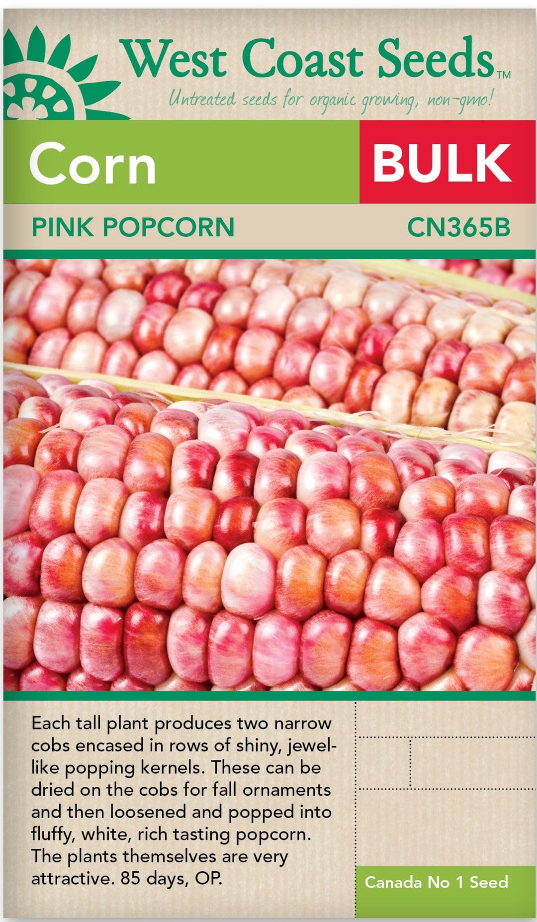 BULK Corn Pink Popcorn - West Coast Seeds