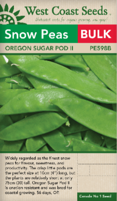 Snow Peas Oregon Sugar Pod II Bulk - West Coast Seeds