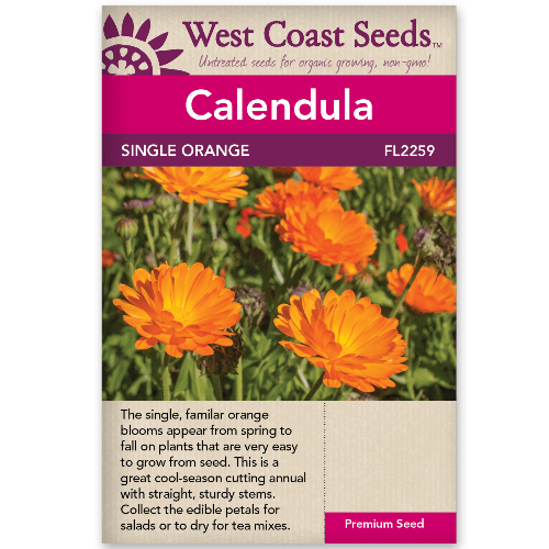 Calendula Single Orange - West Coast Seeds