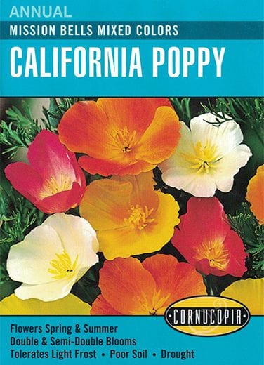 California Poppy Mission Bells Mix - Cornucopia Seeds