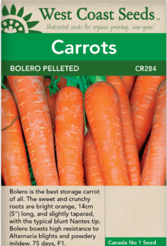 Carrots Bolero Pelleted - West Coast Seeds