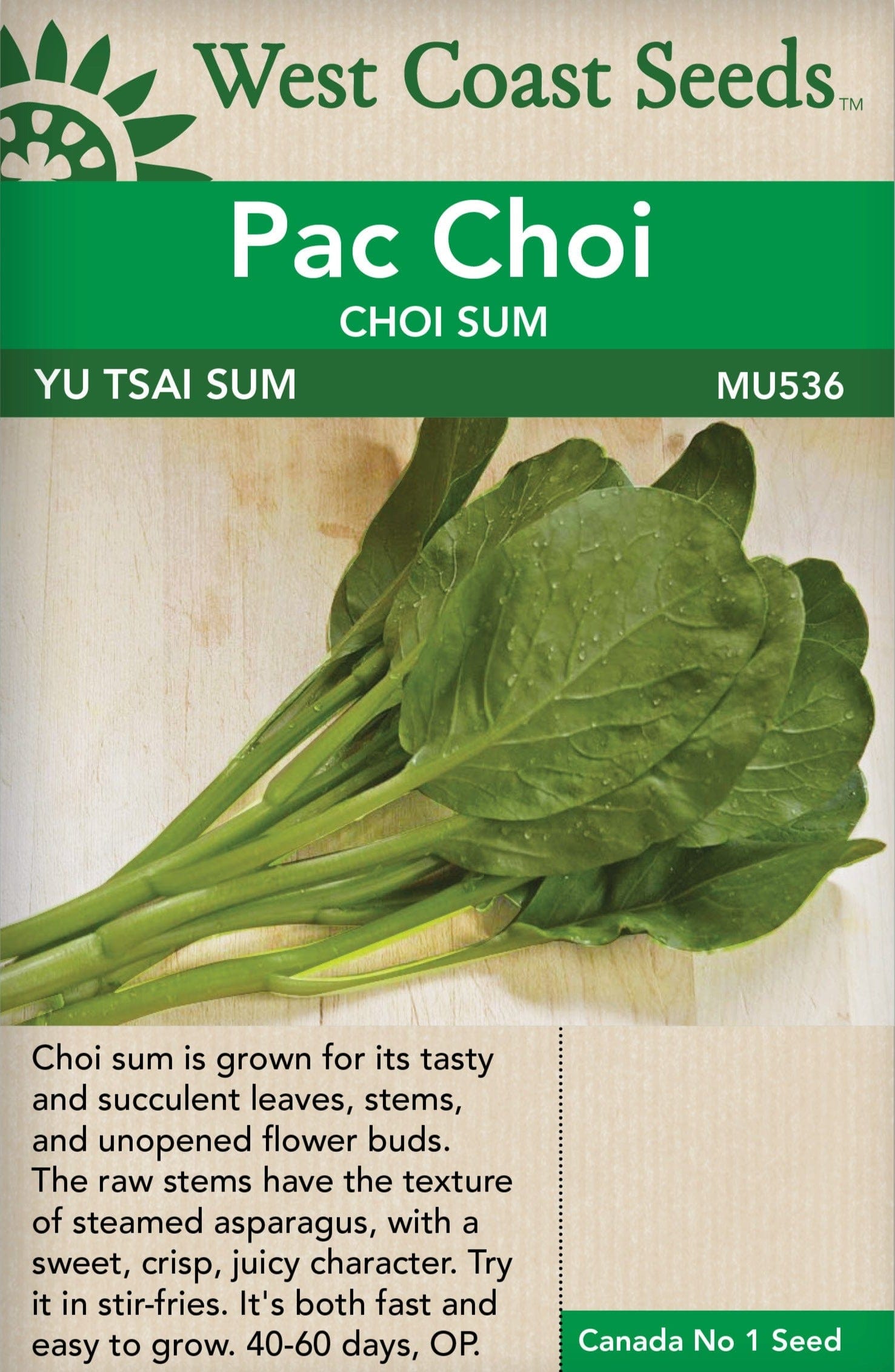 Choi Sum Yu Tsai Sum - West Coast Seeds