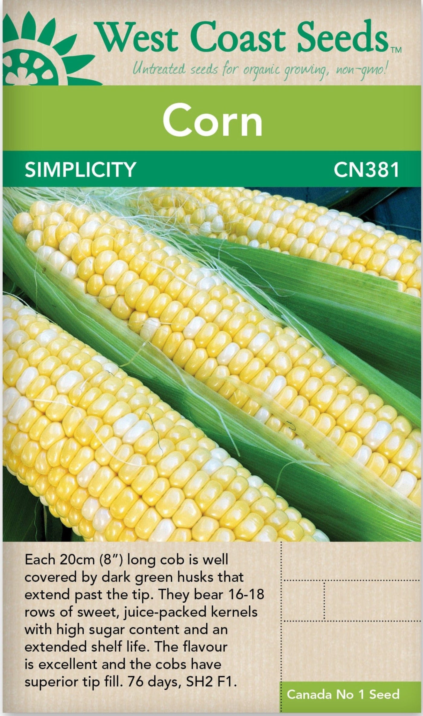 Corn Simplicity - West Coast Seeds