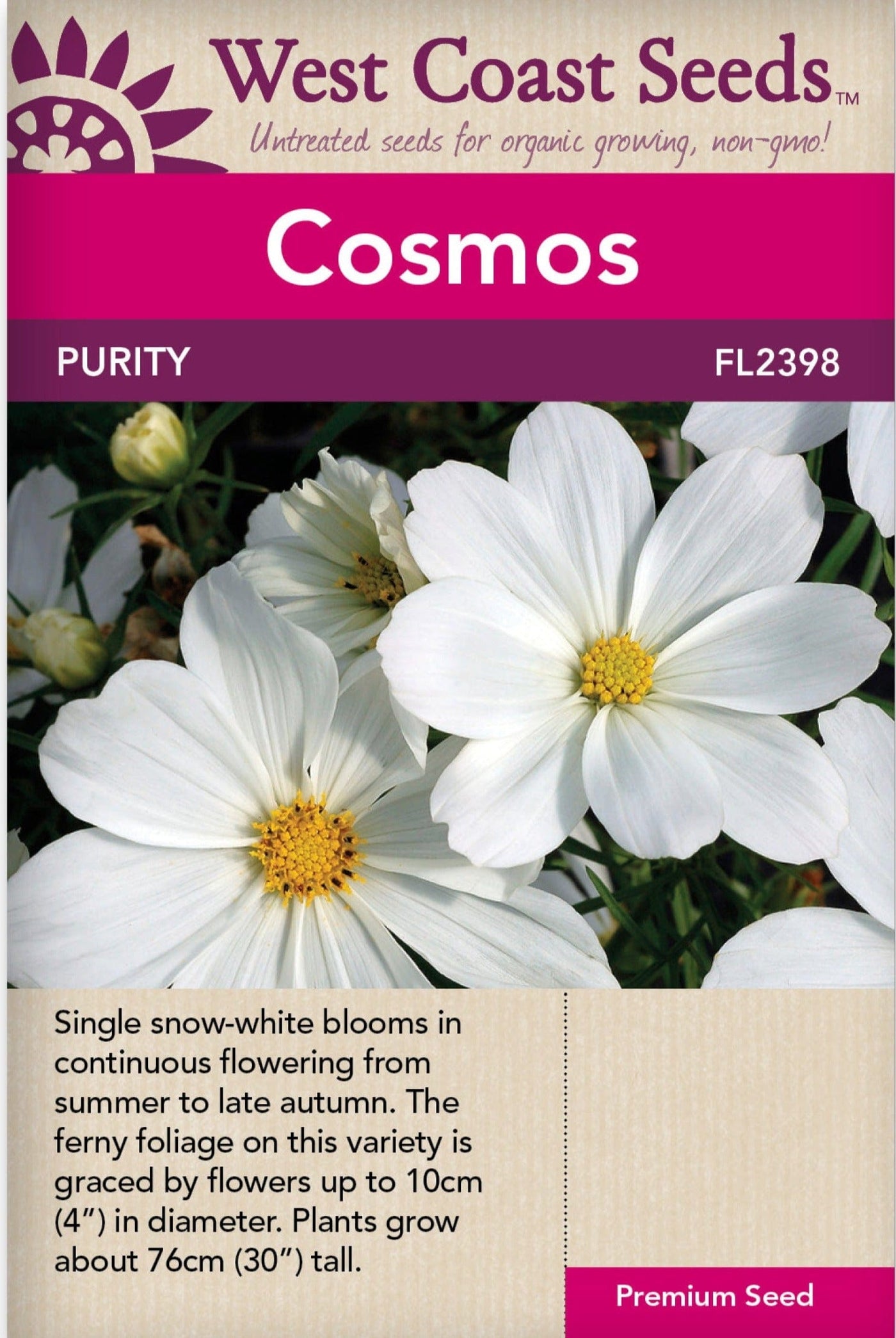 Cosmos Purity - West Coast Seeds