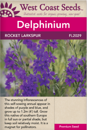 Delphinium Rocket Larkspur - West Coast Seeds