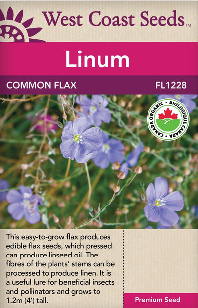 Linum Common Flax Organic - West Coast Seeds