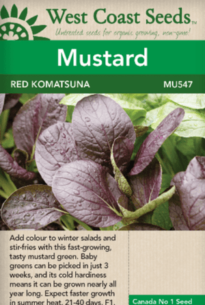 Mustard Red Komatsuna - West Coast Seeds