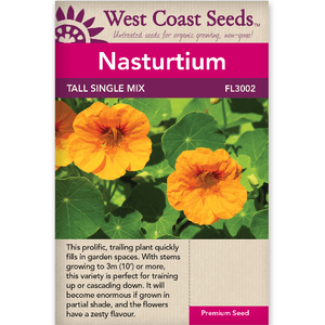 Nasturtium Tall Single Mix - West Coast Seeds