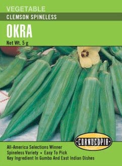 Okra Clemson Spineless - Cornucopia Seeds
