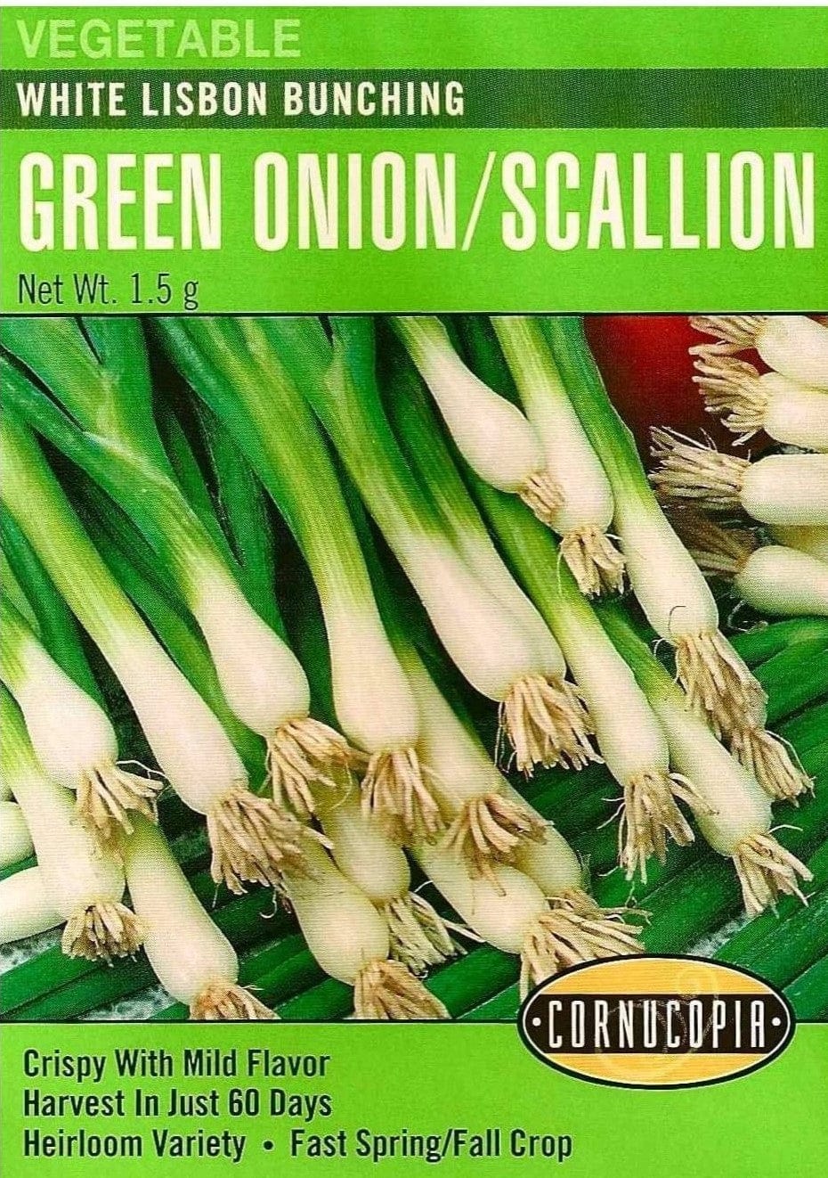 Onion White Lisbon Scallion - Cornucopia Seeds