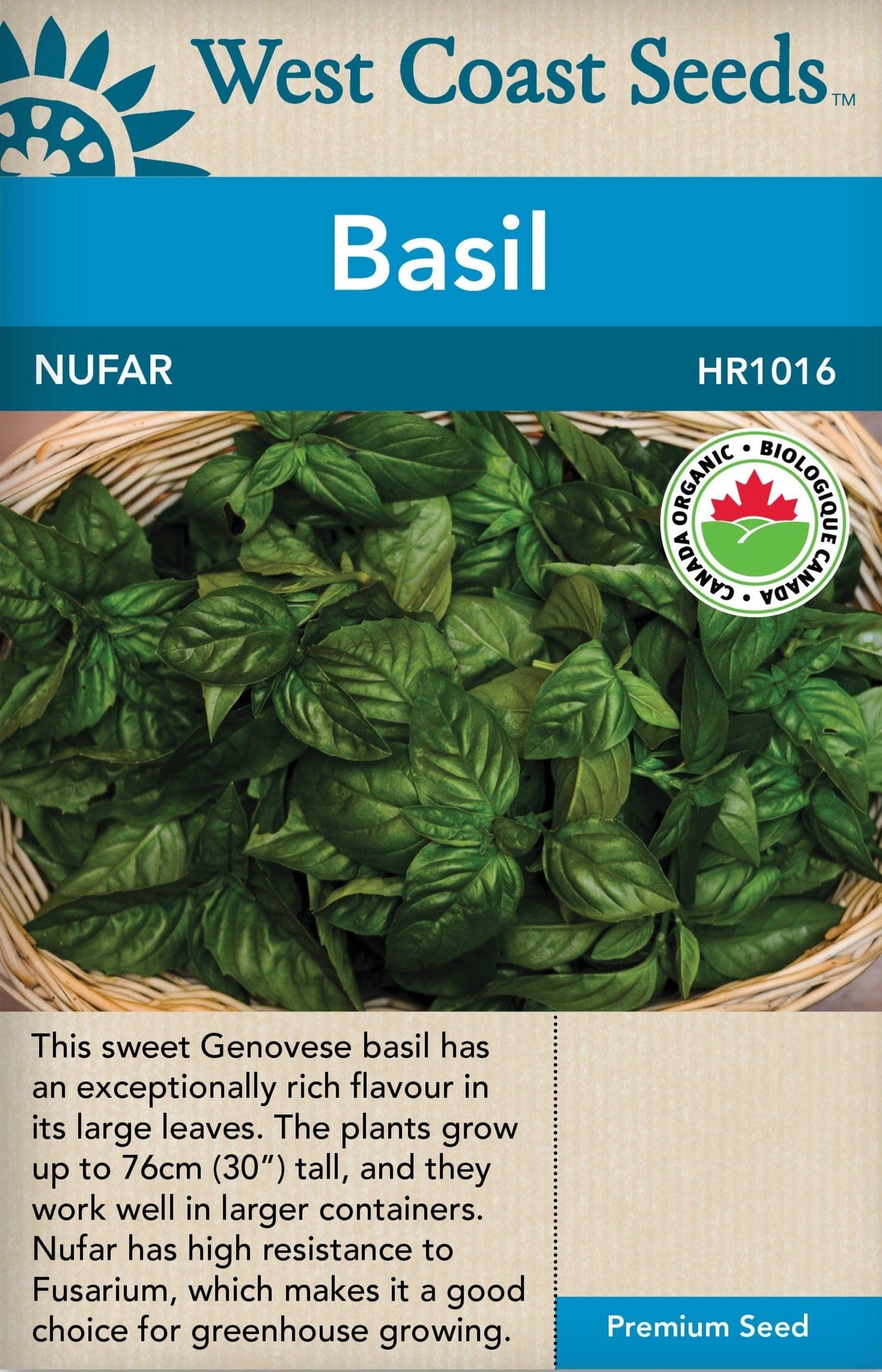 Organic Basil Nufar - West Coast Seeds