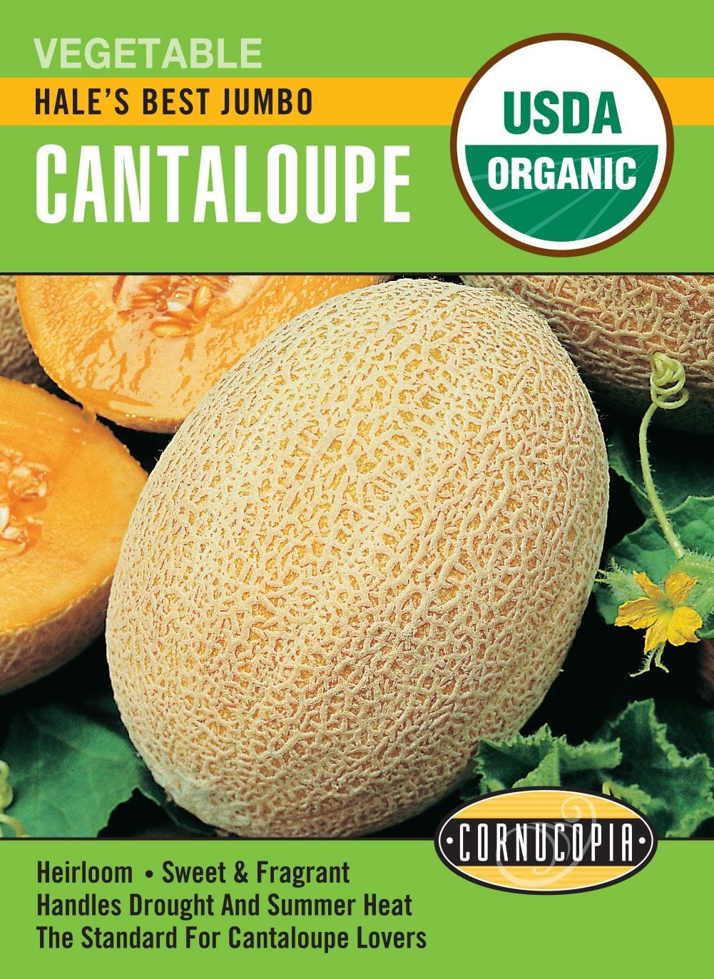 Organic Cantaloupe Hale's Best Jumbo - Cornucopia Seeds