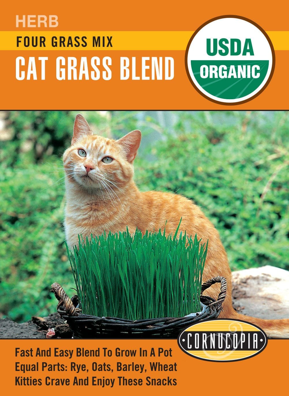 Organic Cat Grass Blend - Cornucopia Seeds
