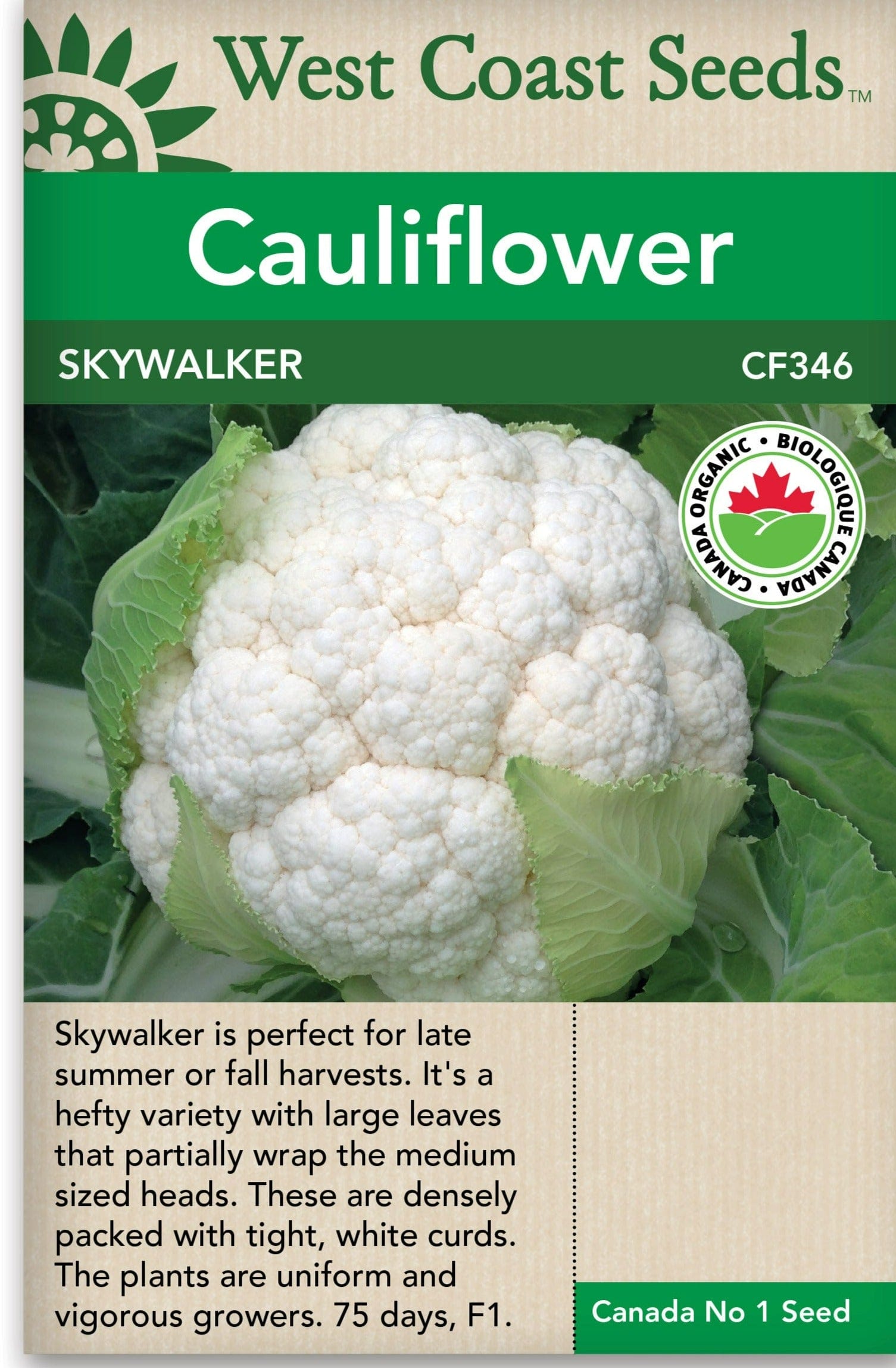 Organic Cauliflower Skywalker - West Coast Seeds