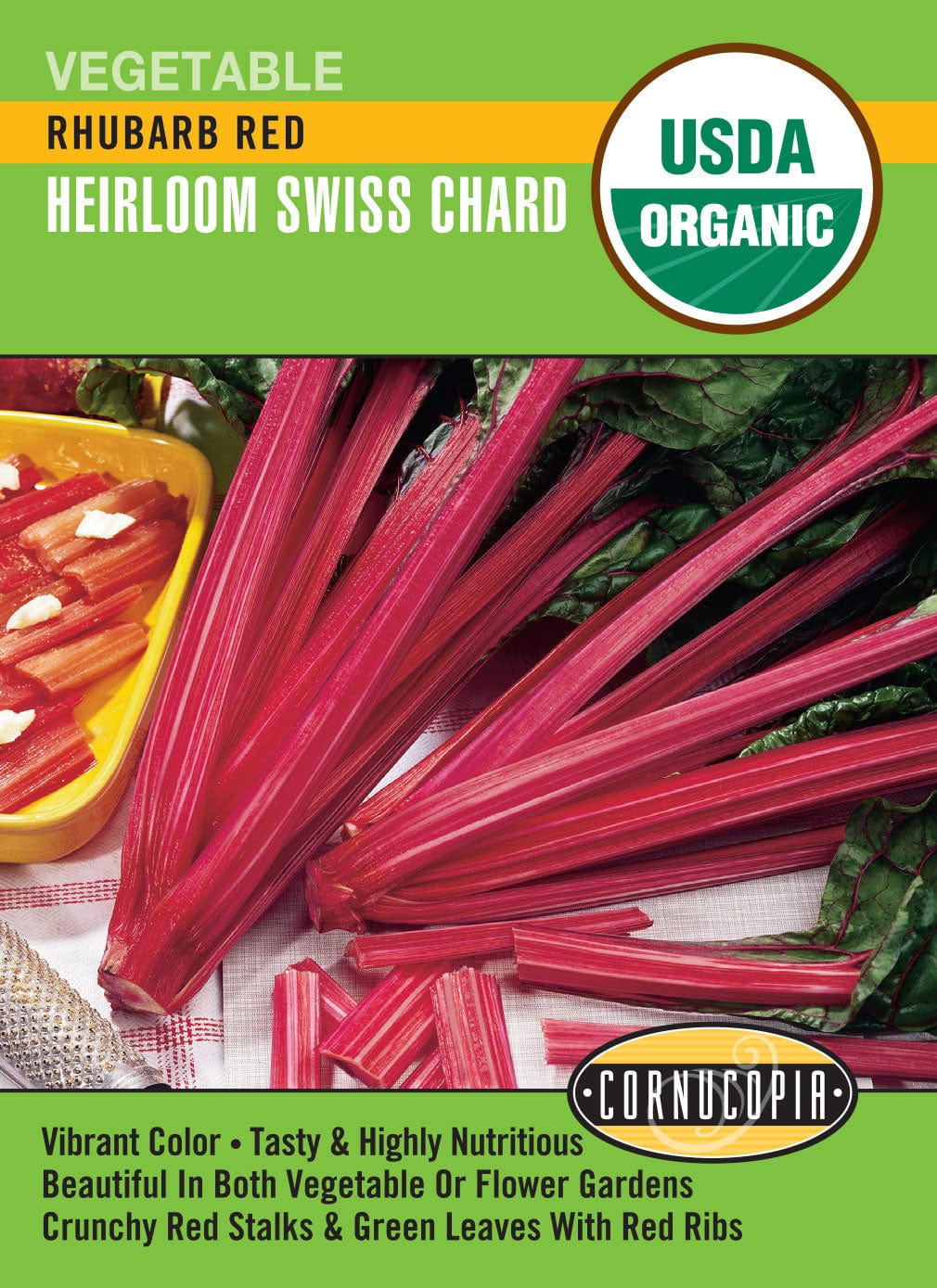 Organic Chard Rhubarb Red - Cornucopia Seeds