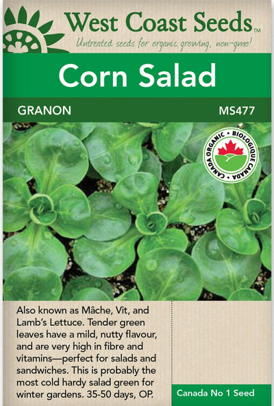 Organic Corn Salad Granon - West Coast Seeds
