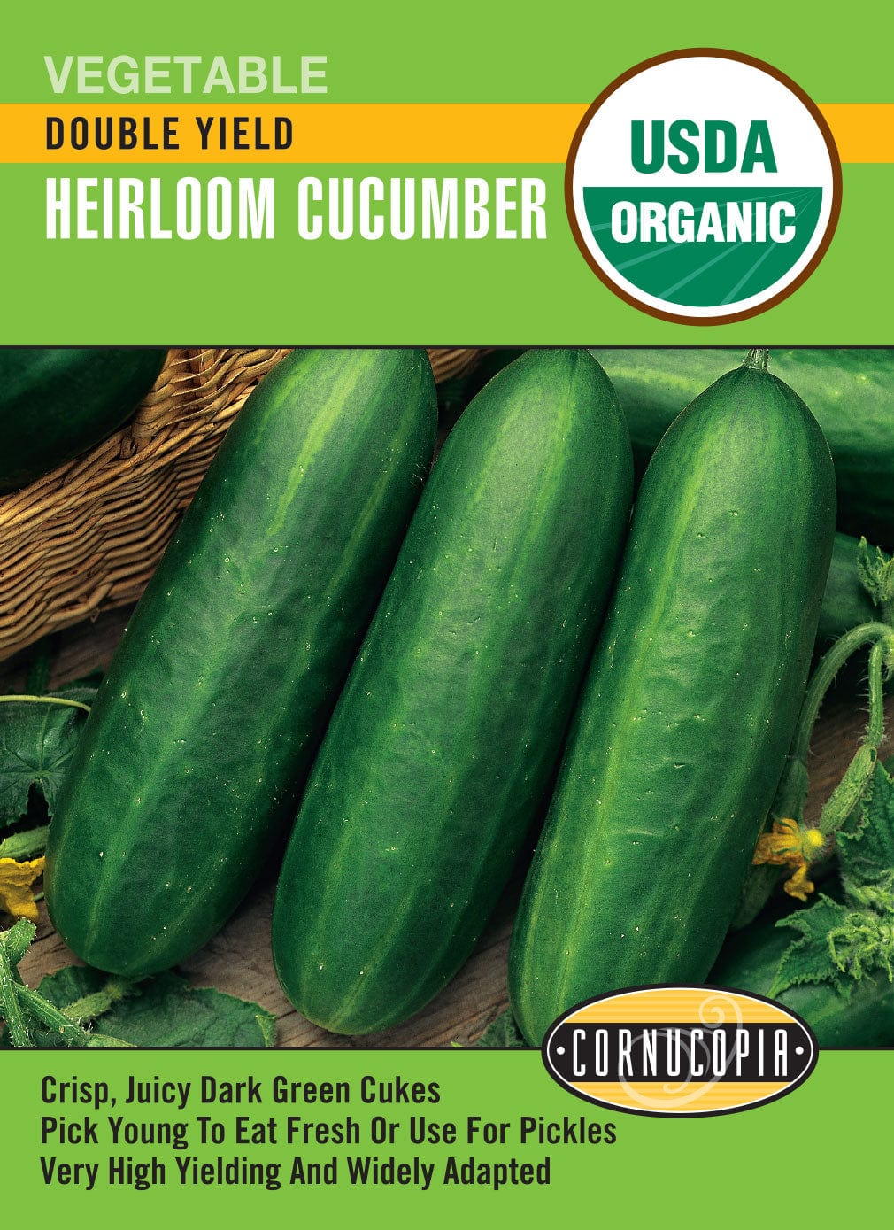 Organic Cucumber Double Yield - Cornucopia Seeds
