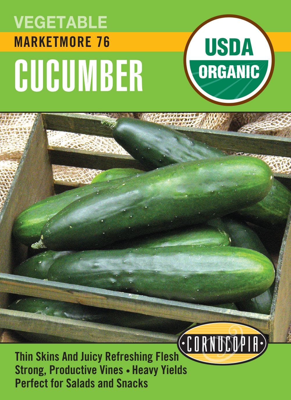 Organic Cucumber Marketmore 76 - Cornucopia Seeds
