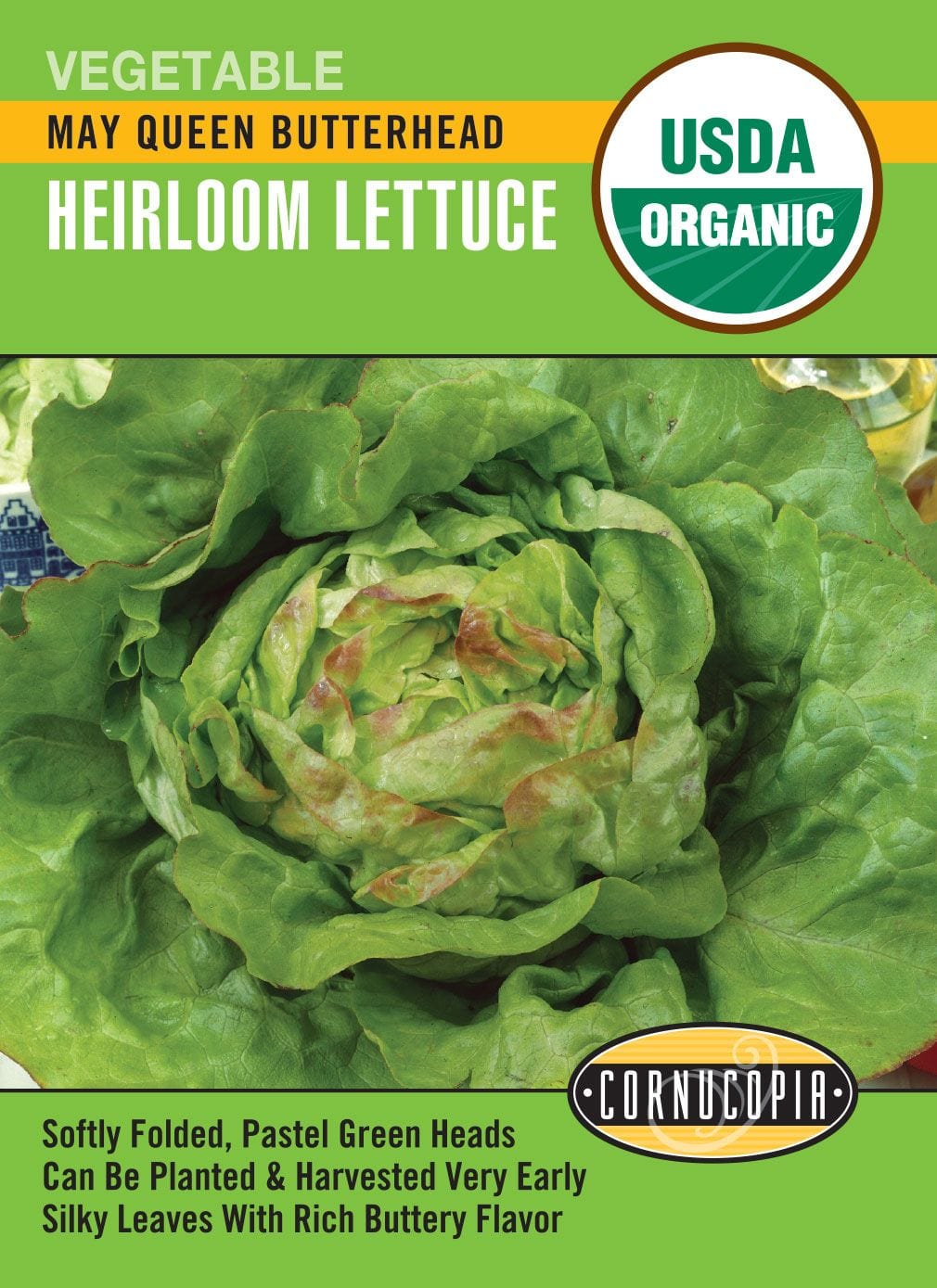 Organic Heirloom Lettuce May Queen Butterhead - Cornucopia Seeds