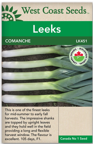 Organic Leeks Comanche - West Coast Seeds